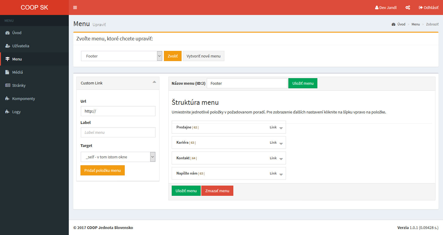 Menu Editor