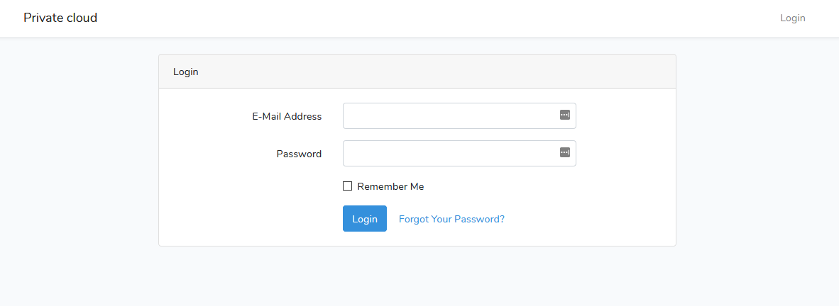 Login page