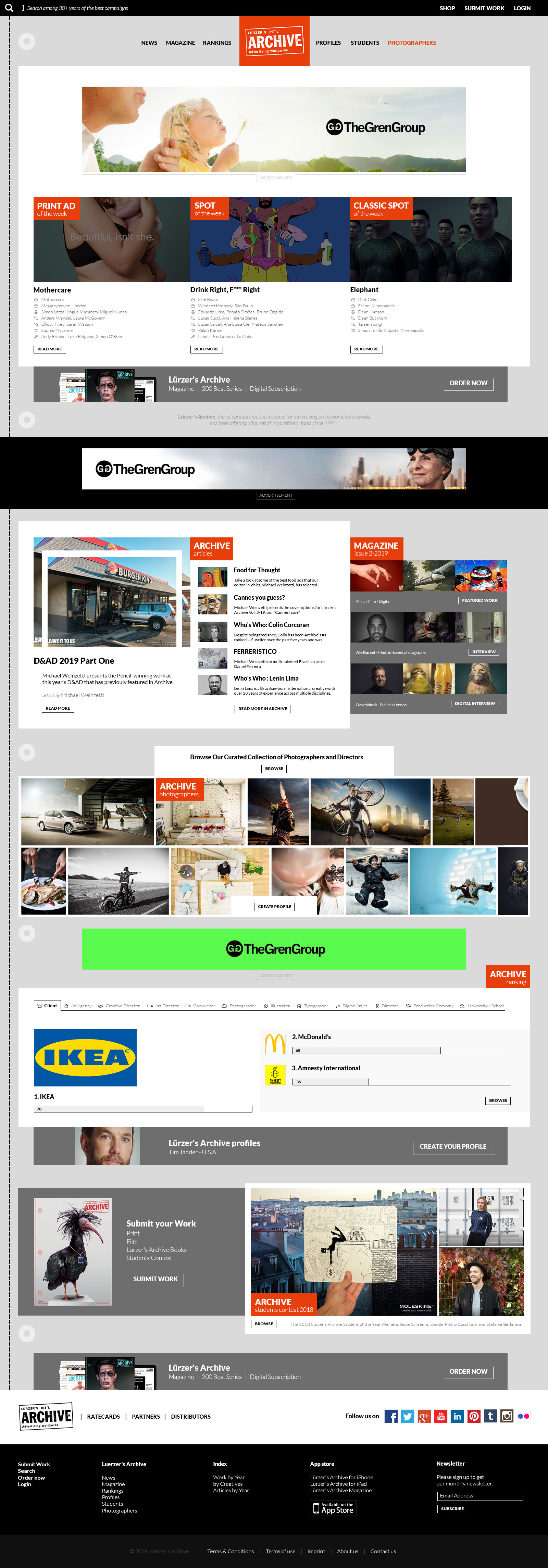 Home page with banners