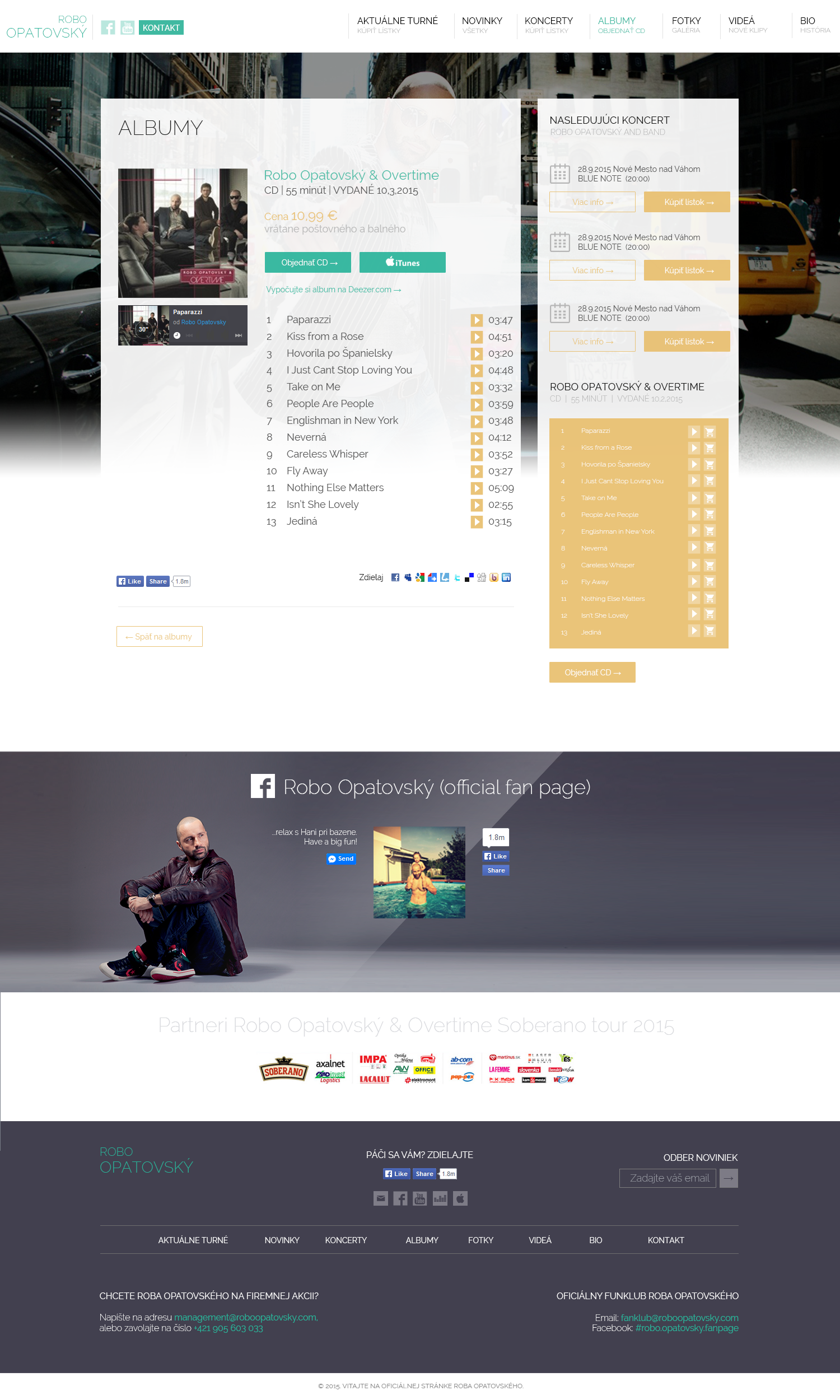 Albums Page: Desktop View