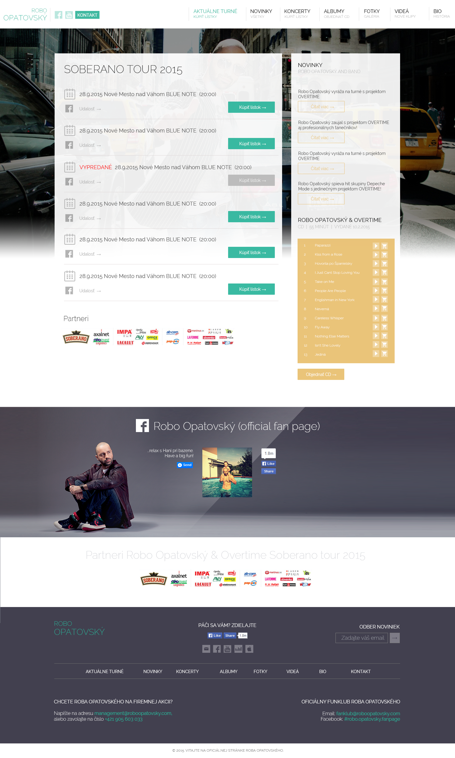 Tour dates: Desktop View