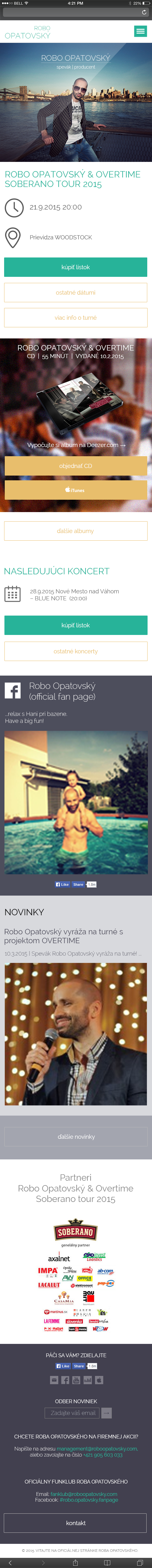 Home page: Mobile View
