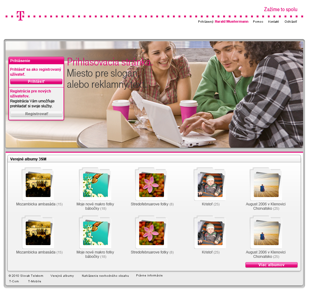 Login page